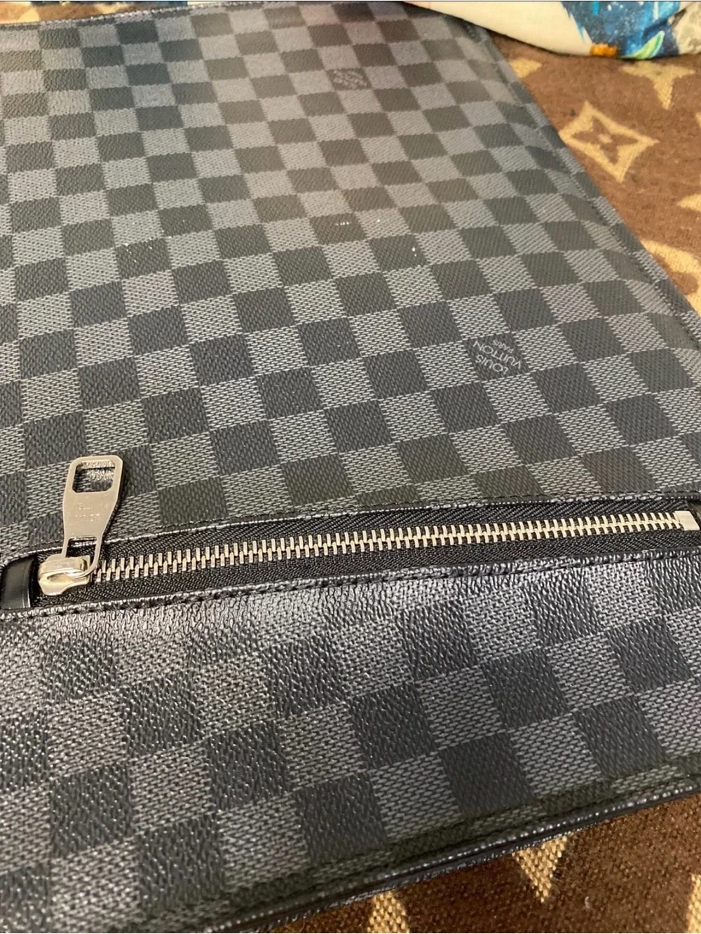 Louis Vuitton Damier Graphite Poche Documents Portfolio Clutch Bag Black
